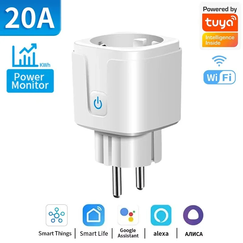 Smart WiFi Plug EU 16A/20A – Tuya Power Monitor Socket