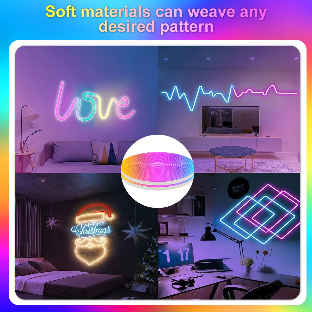 RGB Neon Lights With Bluetooth Remote Control