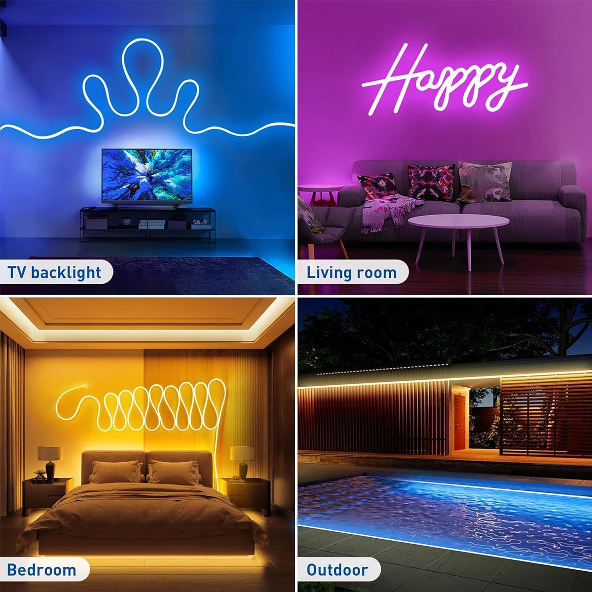 RGB Neon Lights With Bluetooth Remote Control